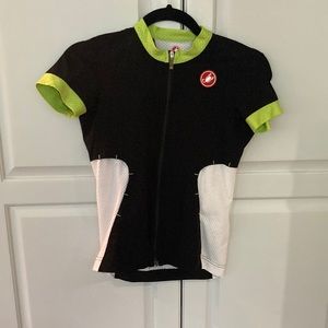 Castelli Women’s Jersey.  Black, white and lime green. Size XS.